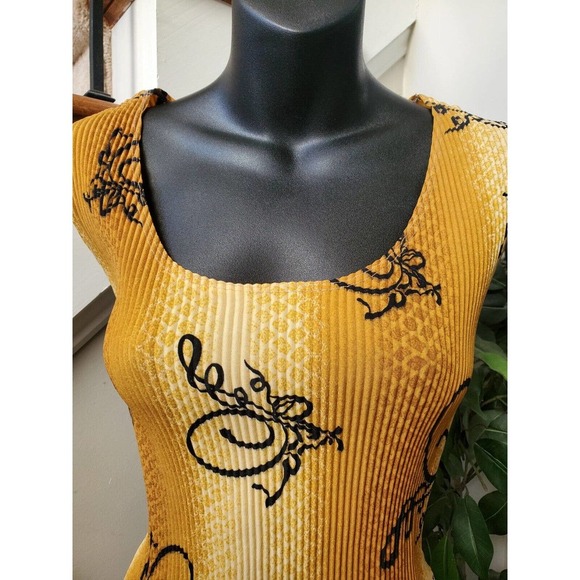 Women's Brown Polyester Blend Round Neck Sleeveless Casual Knee Length Dress S - Picture 2 of 11